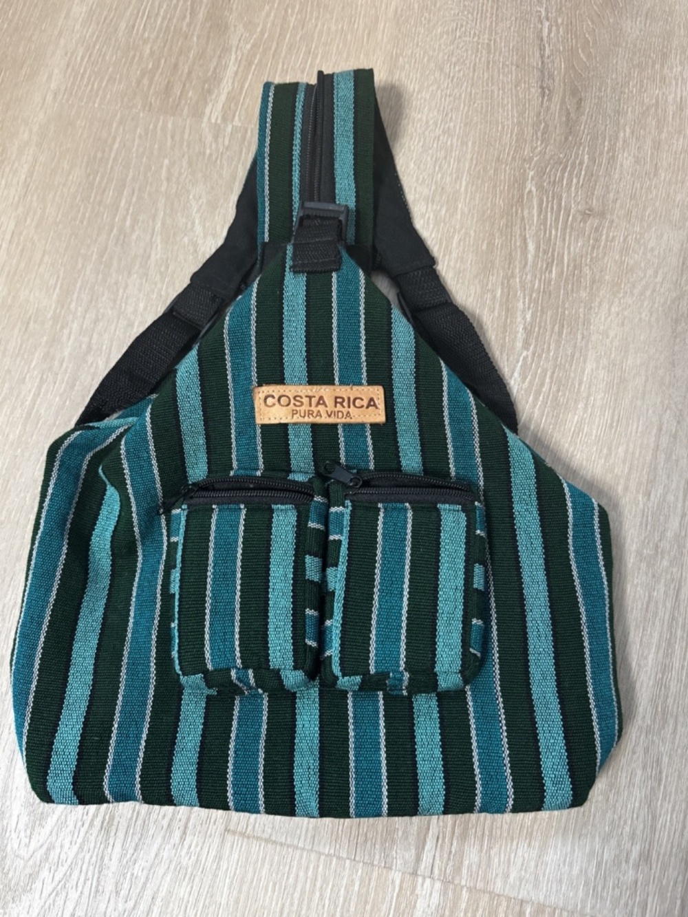 Pura Vida Bohemian Mini Backpack | Striped Knit Crossbody | Costa Rica Beachy Y2